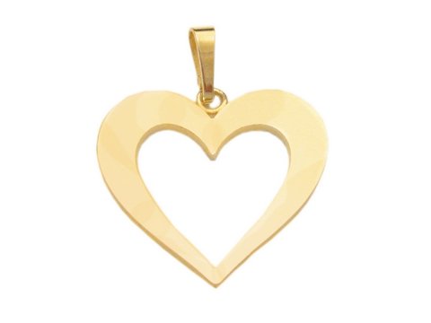 Anhänger mit Doublé Gold Auflage in Herzform, symbolisiert Liebe, hergestellt von Juwelier Harnisch, elegantes Design, ideal als persönliches Geschenk.