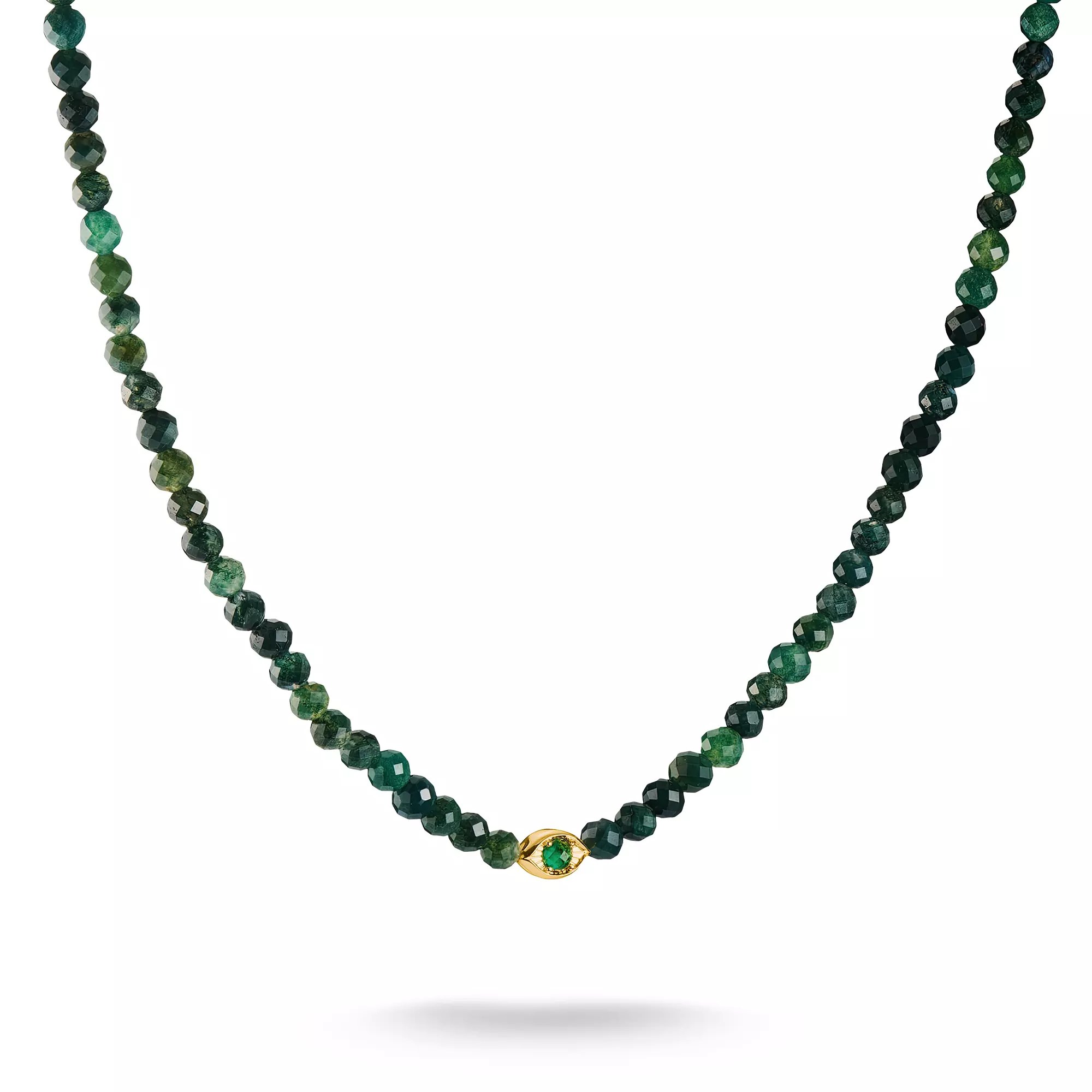 Thomas Sabo ELYNDRA Kette 55 cm - 750/- Gold auf Silber & Glas-Keramik Stein - Grün – Ansicht 2