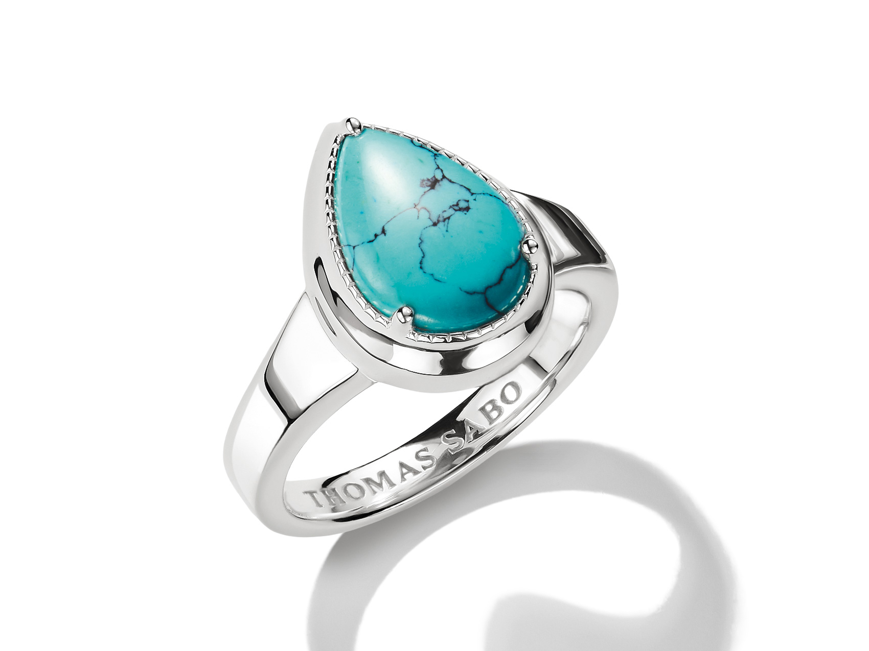 Thomas Sabo TR2522-404-17-58 ELYNDRA Ring - Sterling Silber & imit. Türkis - Türkis - Gr. 58