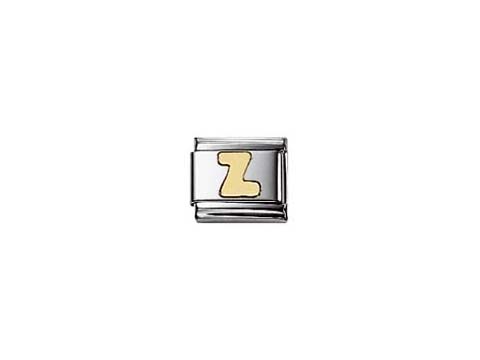 Nomination Classic Buchstabe Z Element 030101 26 aus Gold und Gold Glitzer, elegant und stilvoll, perfekt für personalisierte Schmuckstücke.
