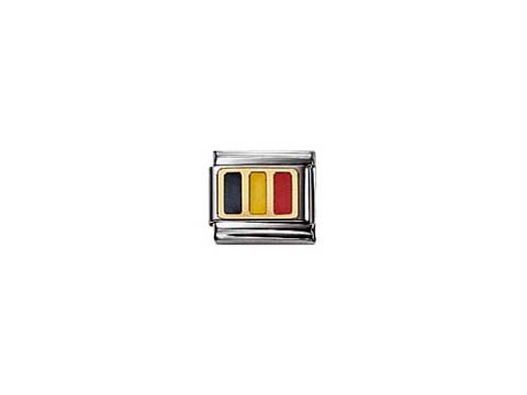 Emaillierte Classic FLAGGE von Belgien in den Farben Schwarz, Gelb und Rot, hergestellt von Nomination, für eine stilvolle Ergänzung zu Schmuck.
