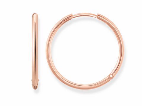 Rosé vergoldete Creolen von Thomas Sabo in Groß mit einem Durchmesser von 2,5 cm, elegant und zeitlos, perfekt für jeden Anlass.