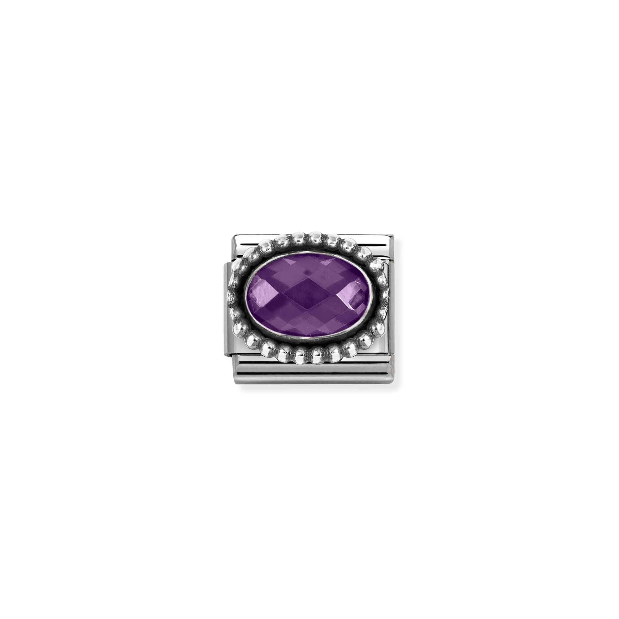 Nomination CLASSIC Element - fac. Zirkonia - oval in Sterling Silber Kugel - Violett – Ansicht 2