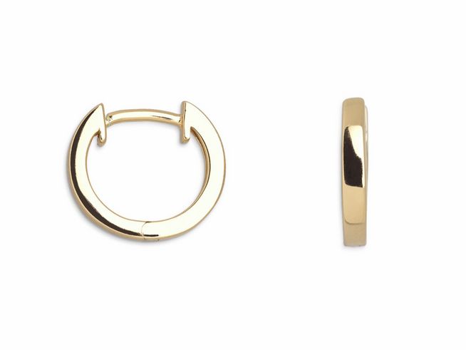 Xenox Sterling Silber Ohrringe XS8658G in Creolenform, verziert mit Gelbgold, elegant und modern, idealer Ohrschmuck für jeden Anlass.