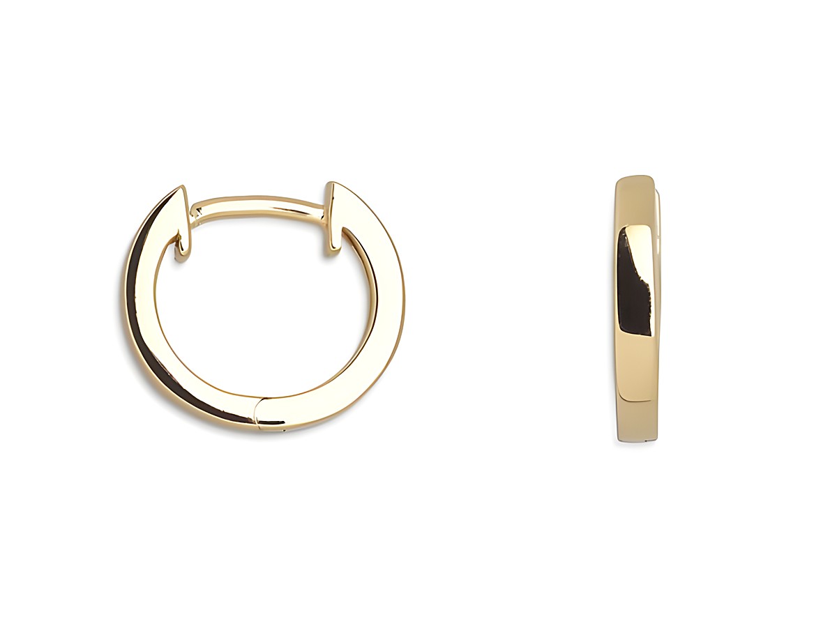Xenox Sterling Silber Ohrringe XS8658G in Creolenform, verziert mit Gelbgold, elegant und modern, idealer Ohrschmuck für jeden Anlass.
