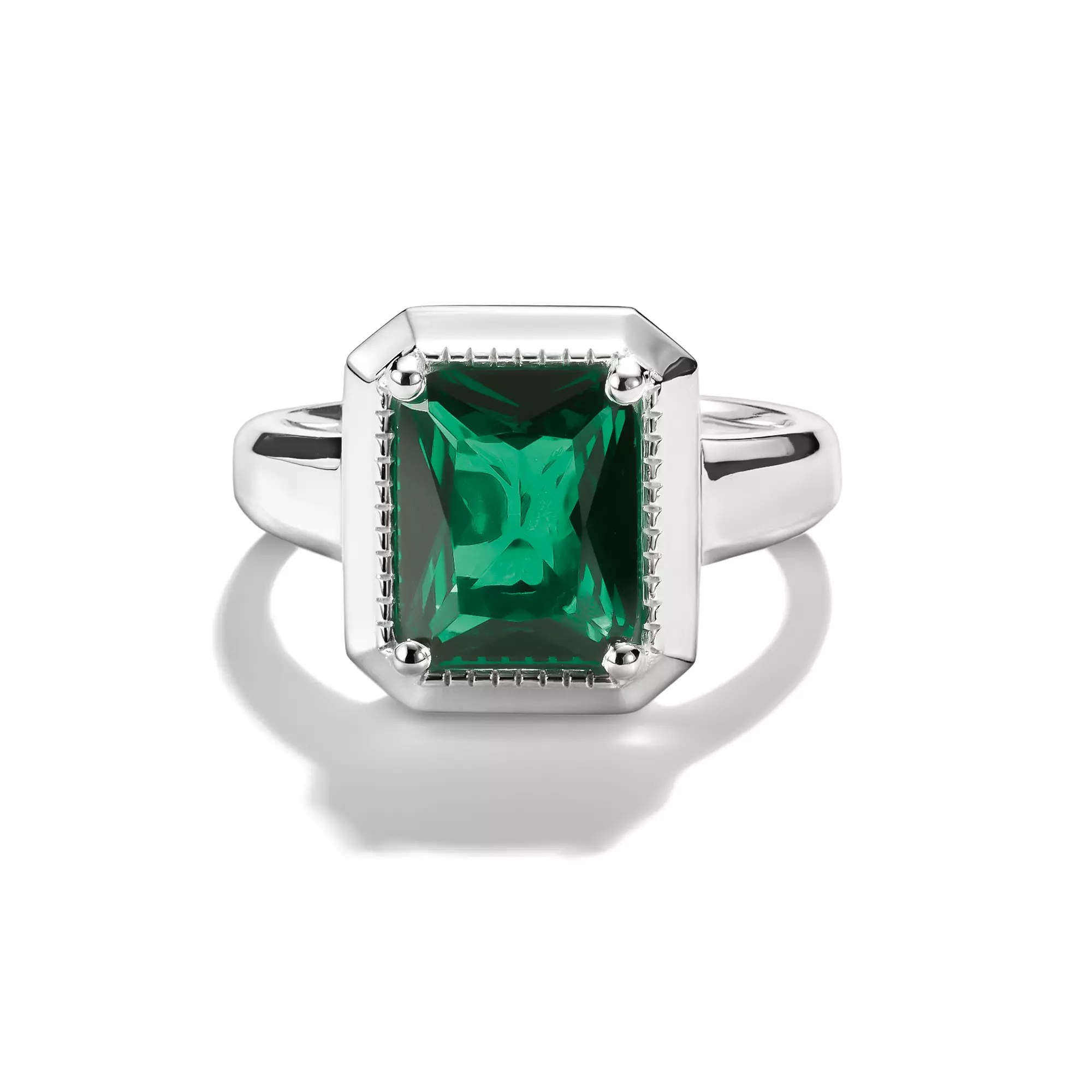Thomas Sabo Ring mit smaraggrünem Zirkoniastein ELYNDRA Silber – Ansicht 3