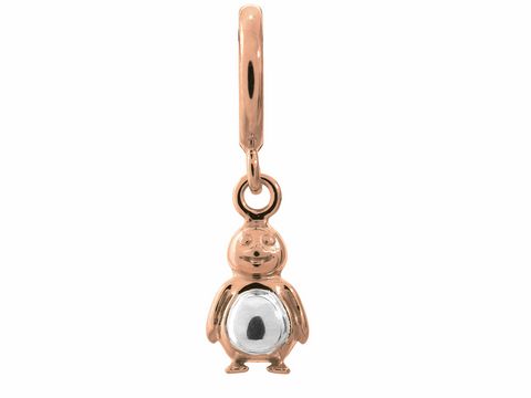 Der roségoldene Charm in Form eines niedlichen Pinguins von Endless zeigt einen fröhlichen Gesichtsausdruck und einen glänzenden, silbernen Bauch, perfekt für stilvolle Akzente.