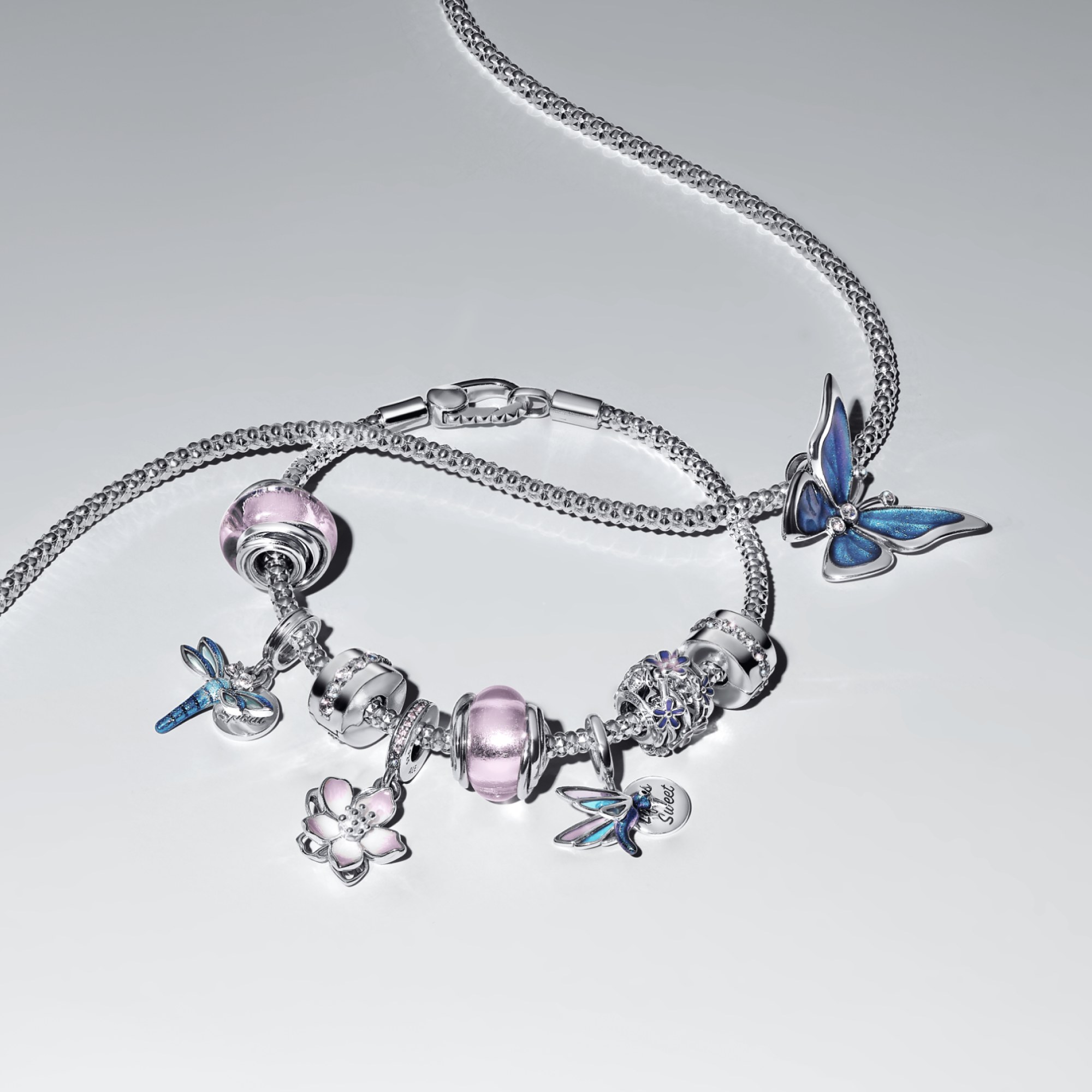 Pandora Charm - Kolibri Doppelcharm - Sterling Silber Emaille – Ansicht 4