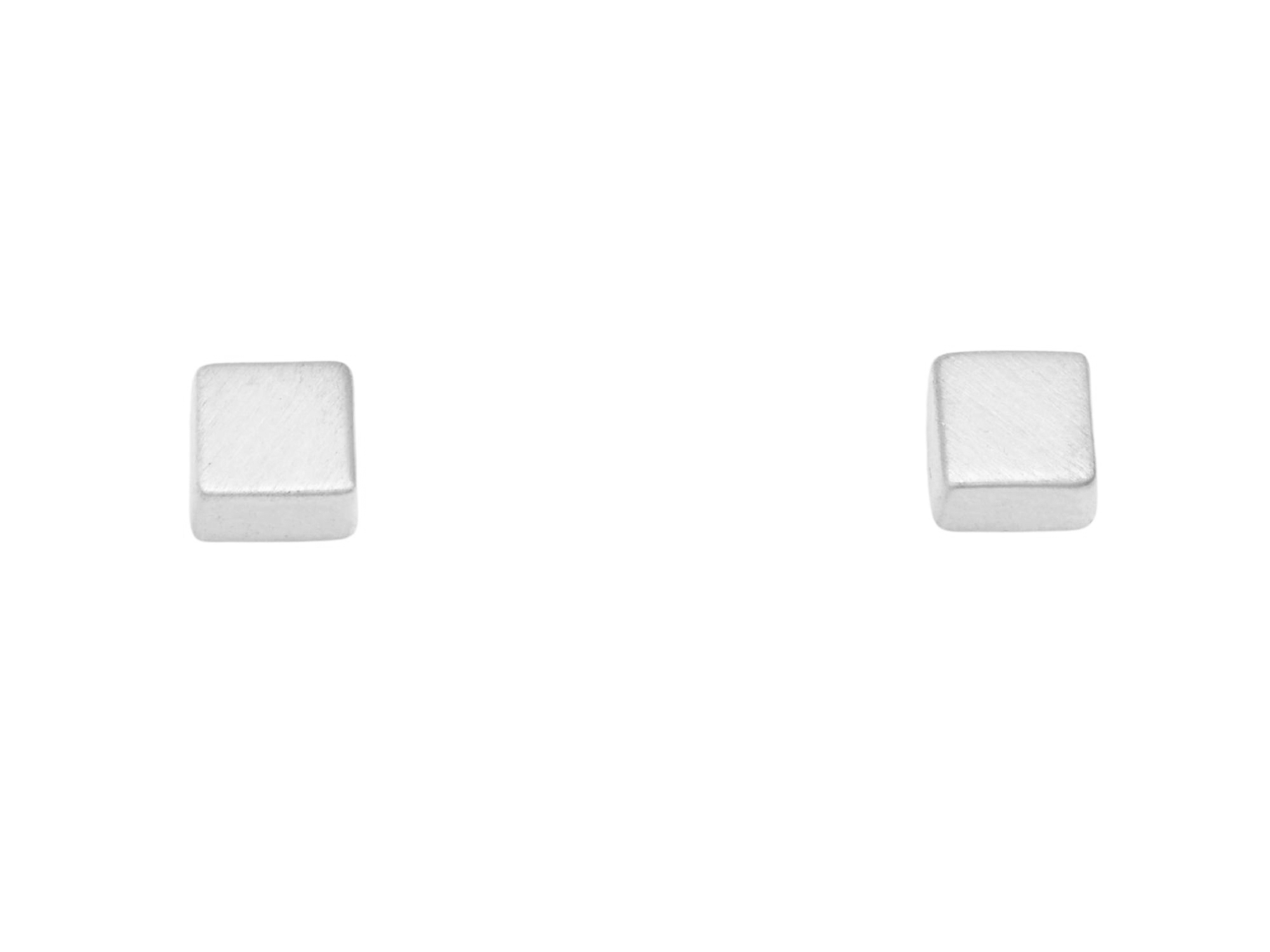 Ohrring Quadrat 3 mm Ohrstecker - Sterling Silber 925 poliert rhodiniert