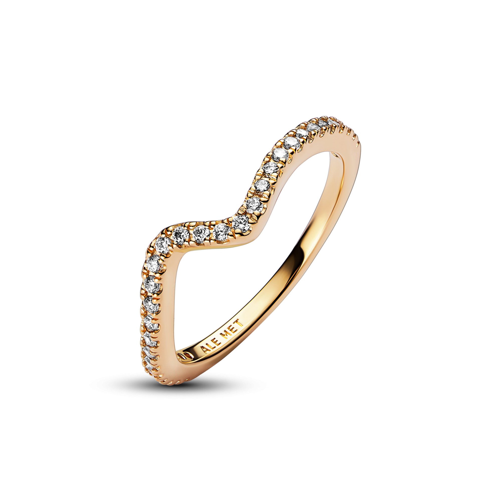 Pandora Ring - Funkelnder Wellenring - Gelbgold Vergoldung - Zirkonia – Ansicht 3