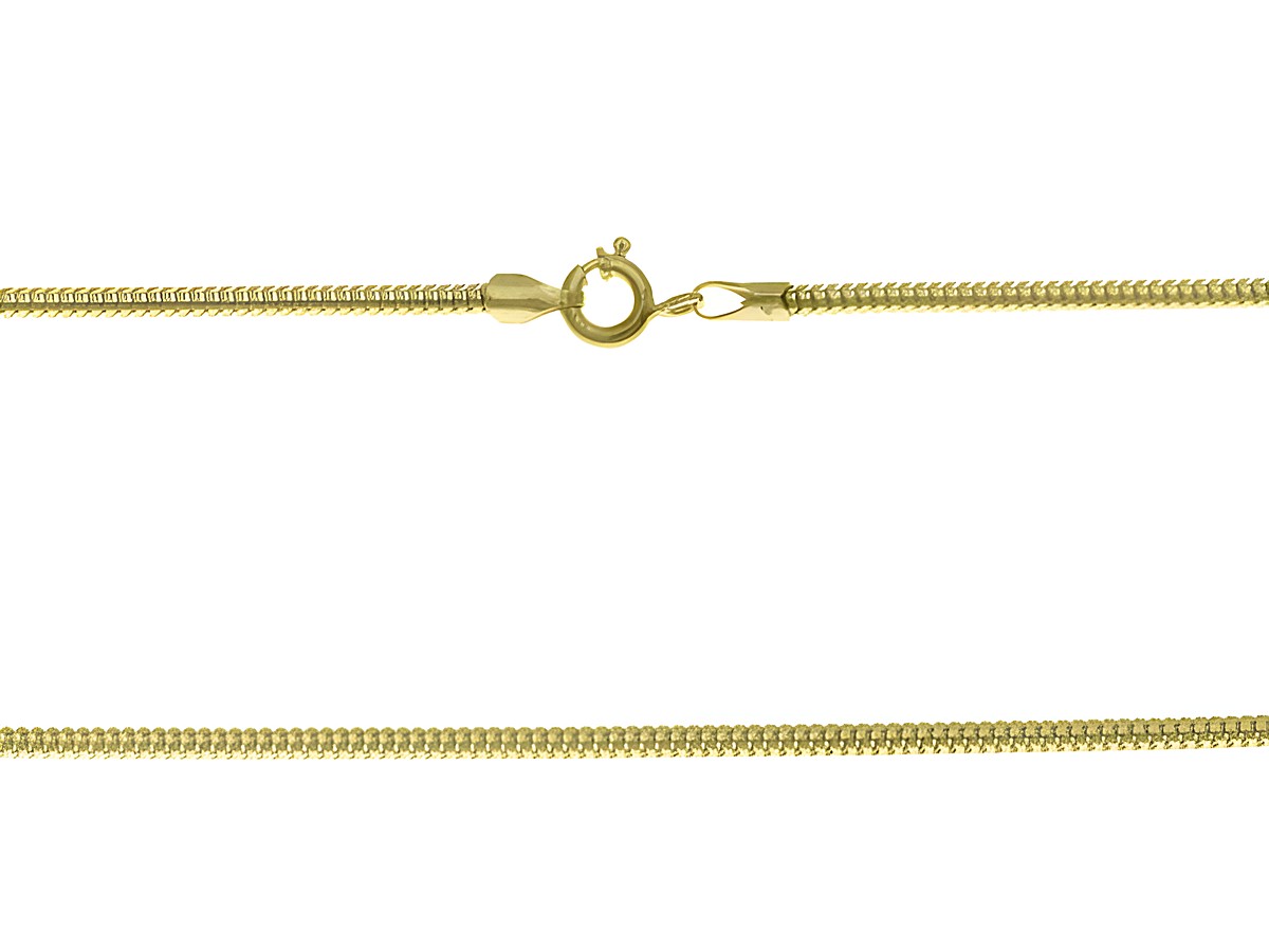 Schlangenkette in Gelbgold mit einer Stärke von 1,9 x 1,9 mm und einer Länge von 50 cm, gefertigt von Juwelier Harnisch, präsentiert eine elegante Optik.