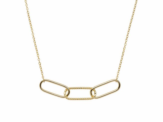 Xenox Sterling Silber Kette XS2344G in Gelbgold Vergoldung mit Fantasie-Elementen, Länge von 40 bis 45 cm, bietet eleganten Schmuck für jeden Anlass.