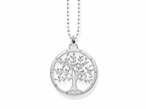 Kette von Thomas Sabo mit Anhänger in Form eines Lebensbaums, hergestellt aus 925 Sterling Silber, in silberfarbener Ausführung, Länge ca. 40/42,5/45 cm.