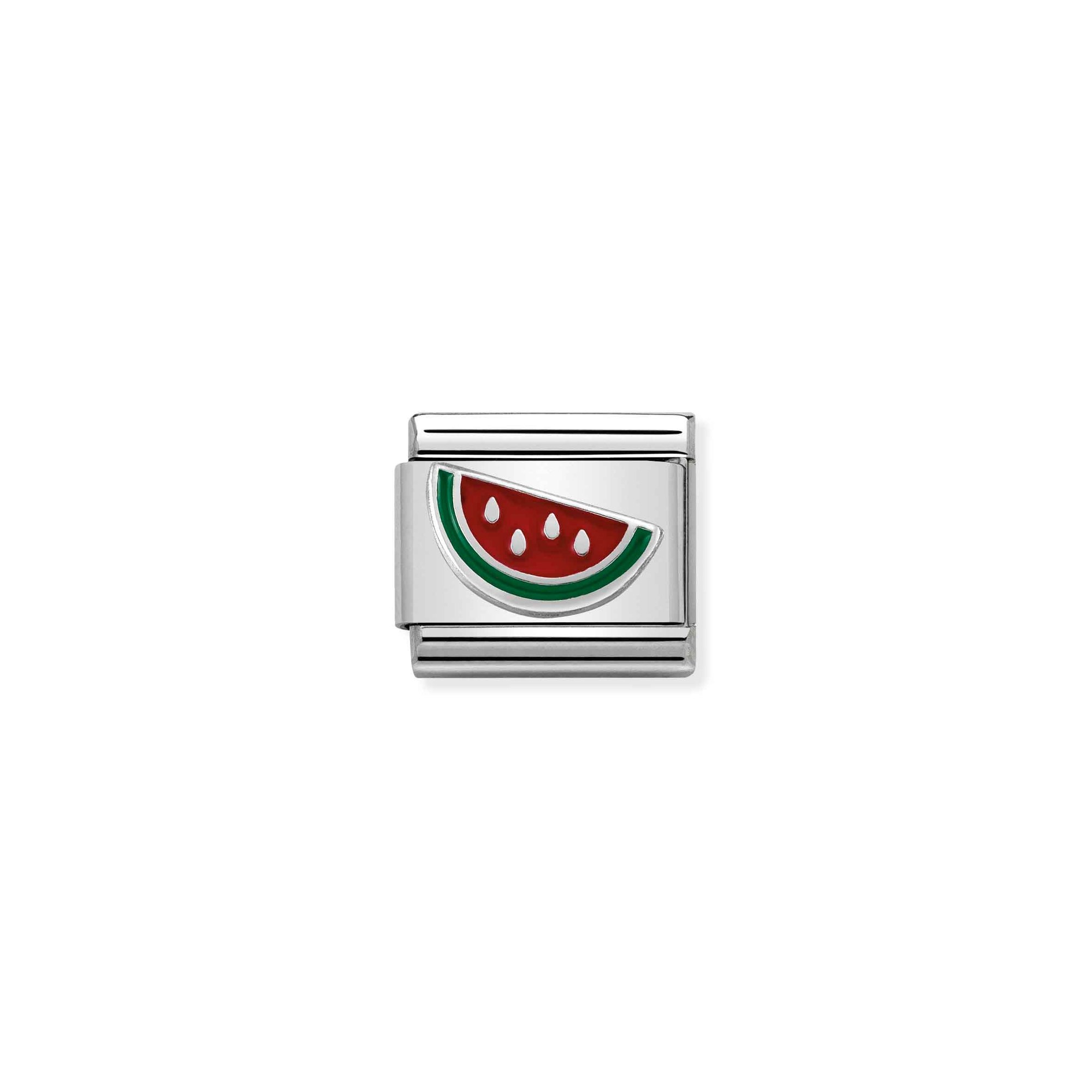 Nomination Composable Classic Charm Wassermelone - Edelstahl, Silber 925, Emaille