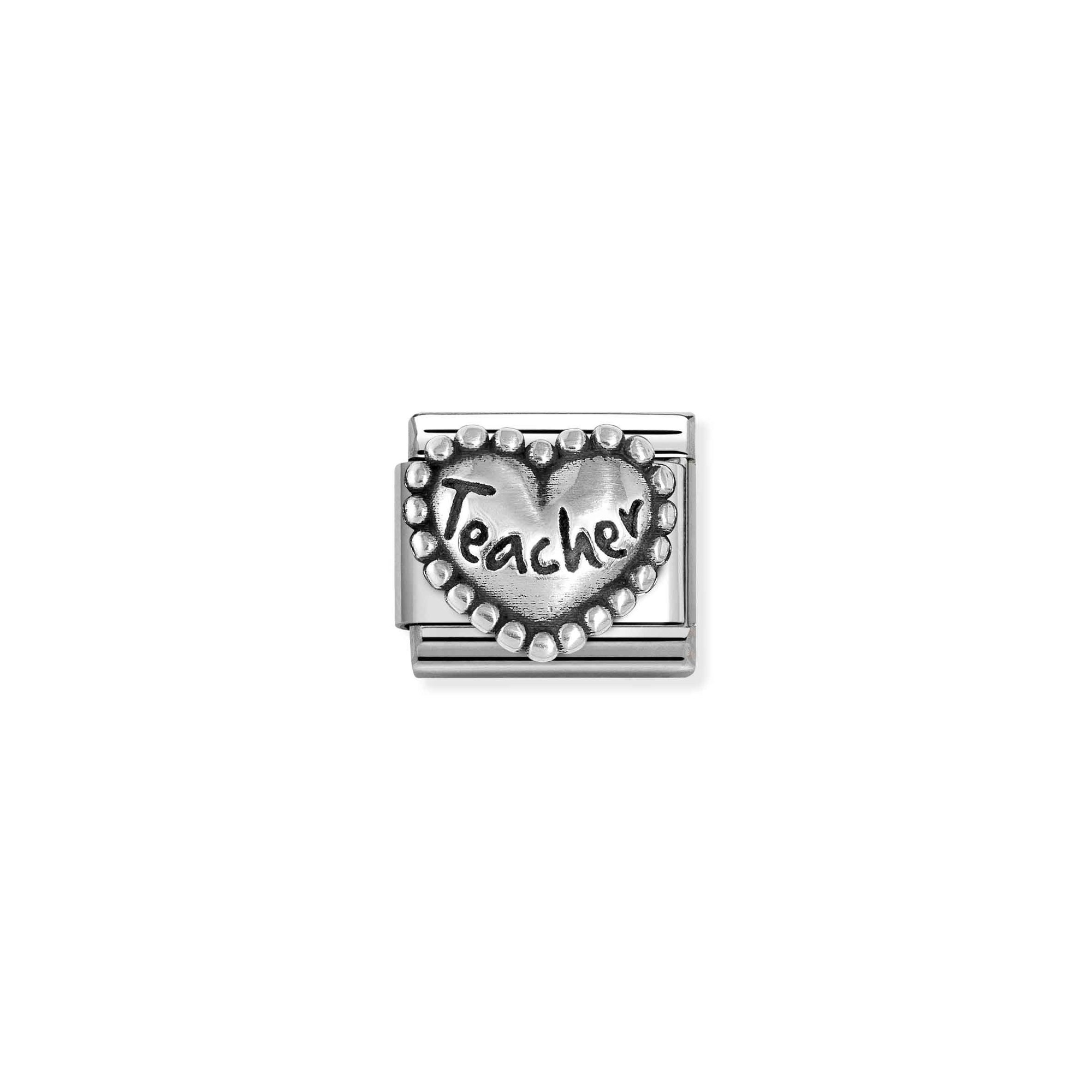 Nomination CLASSIC Element - oxidiertes Sterling Silber - Teacher in Kugelherz – Ansicht 2