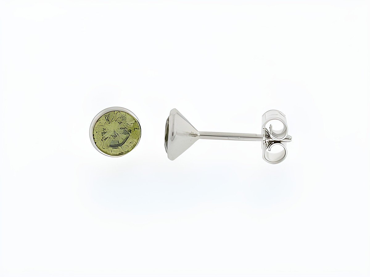 Silber Ohrringe Kelch Silber 5,2 mm Zirkonia grün Stecker Hersteller Juwelier Harnisch Zirkonia.