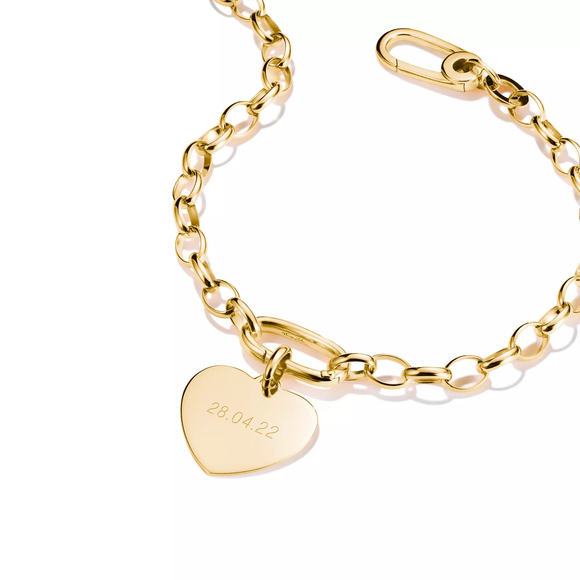 Thomas Sabo Connect - Herz groß - Charm mit Öse - Silber & Gelbgold Verg. - 19 mm – Ansicht 2