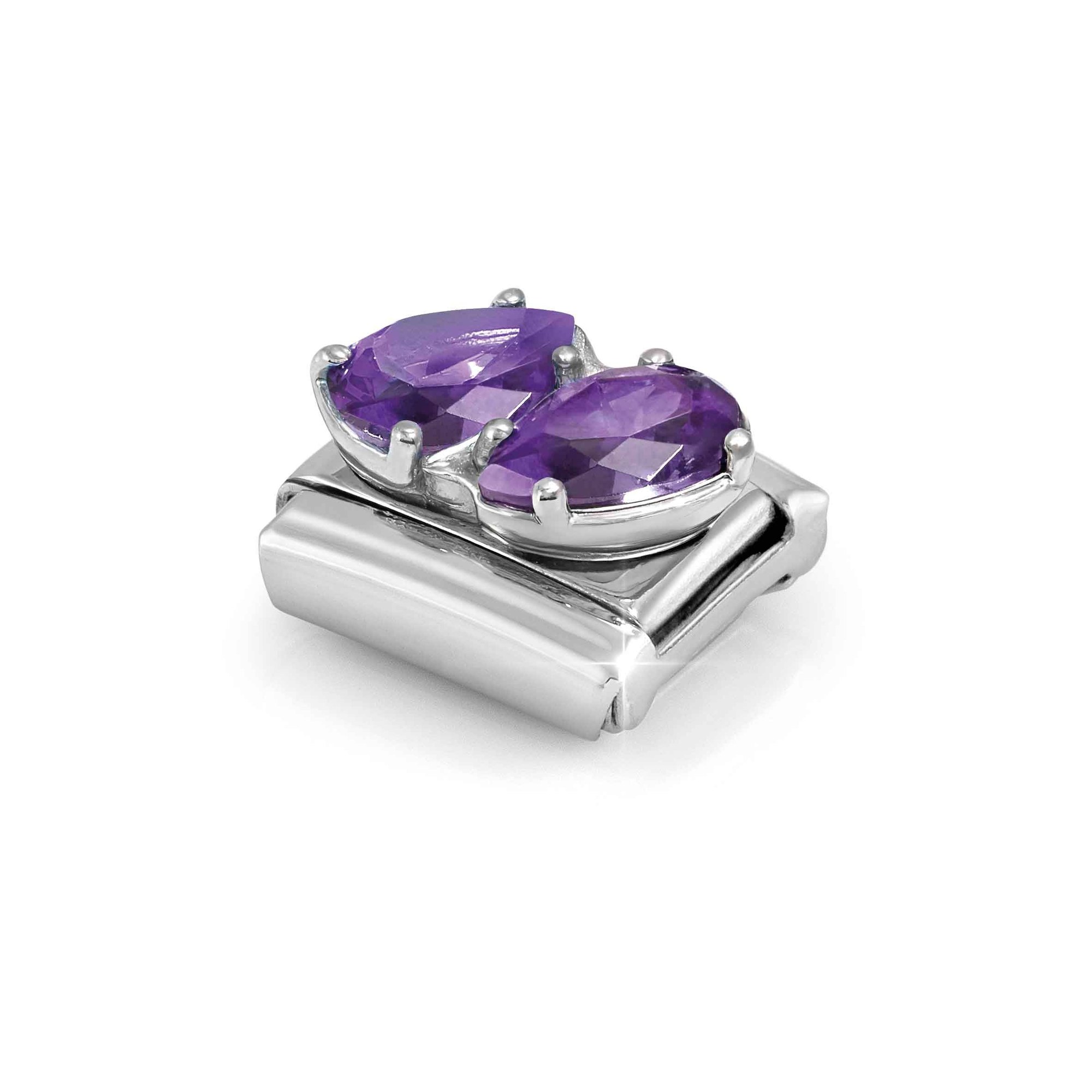 Nomination Classic Sterling Silber charm - 2 Tropfen - Violett - Zirkonia - Violett – Ansicht 5