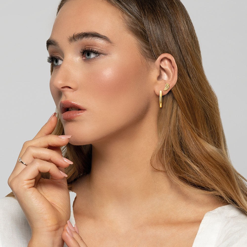 Engelsrufer BASIC Creole Lisa - Gelbgold vergoldet auf Silber 24 mm – Ansicht 3