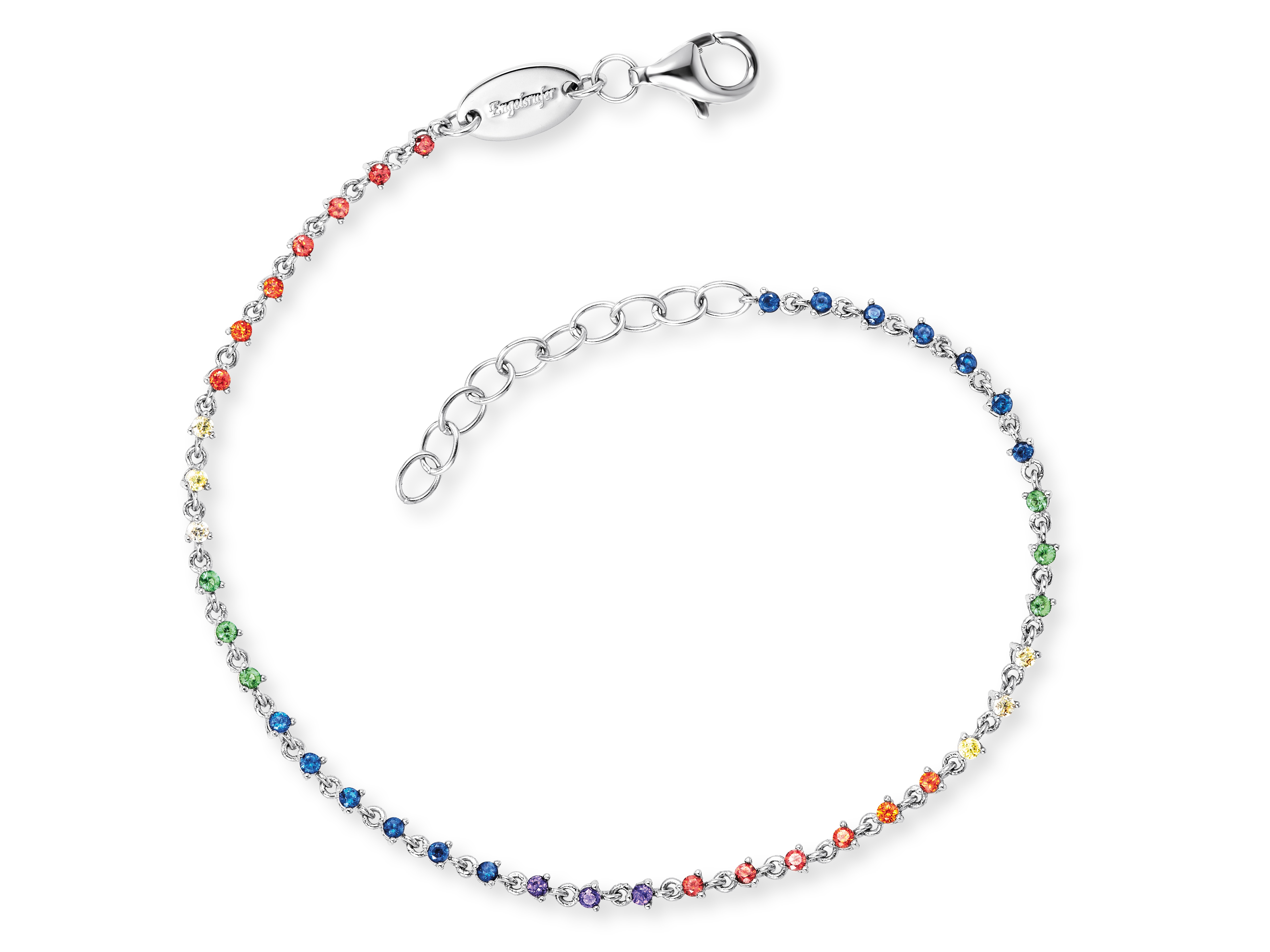 Engelsrufer ERB-LILMOON2-ZIM MOON Armband Moonlight mit multicolor Zirkonia in Silber rhodiniert, 17 cm, elegantes Design mit funkelnden Steinen und praktischen Verschluss.