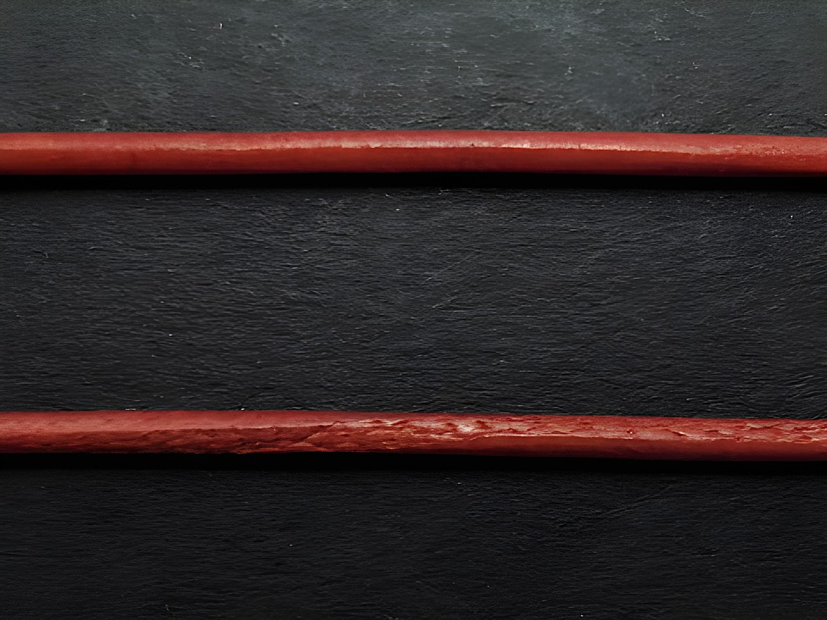 Ziegenlederkette in rot, ca 100 cm lang und 1,2 mm dick, Hersteller Juwelier Harnisch, ideal für Schmuckdesign.