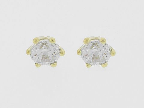 Ohrringe Gold 333 in rundem Design mit reizendem Zirkonia, Hersteller Juwelier Harnisch, elegante Stecker für einen besonderen Auftritt.