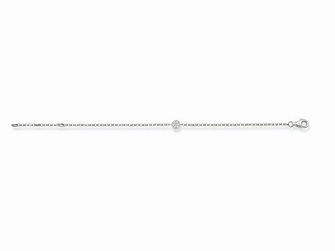 Längenverstellbares Thomas Sabo Armband in 925 Sterling Silber mit einem schlichten Kreis und weißen Zirkonia als Verzierung, geeignet für unterschiedliche Handgelenksgrößen.