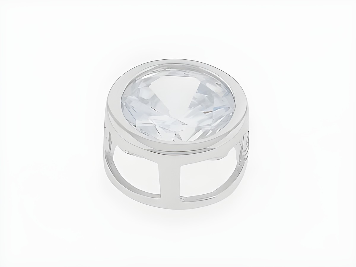 Silber Anhänger rund aus Silber, glamourös gestaltet mit klarem Zirkonia, Hersteller Juwelier Harnisch, ideal für elegante Anlässe.