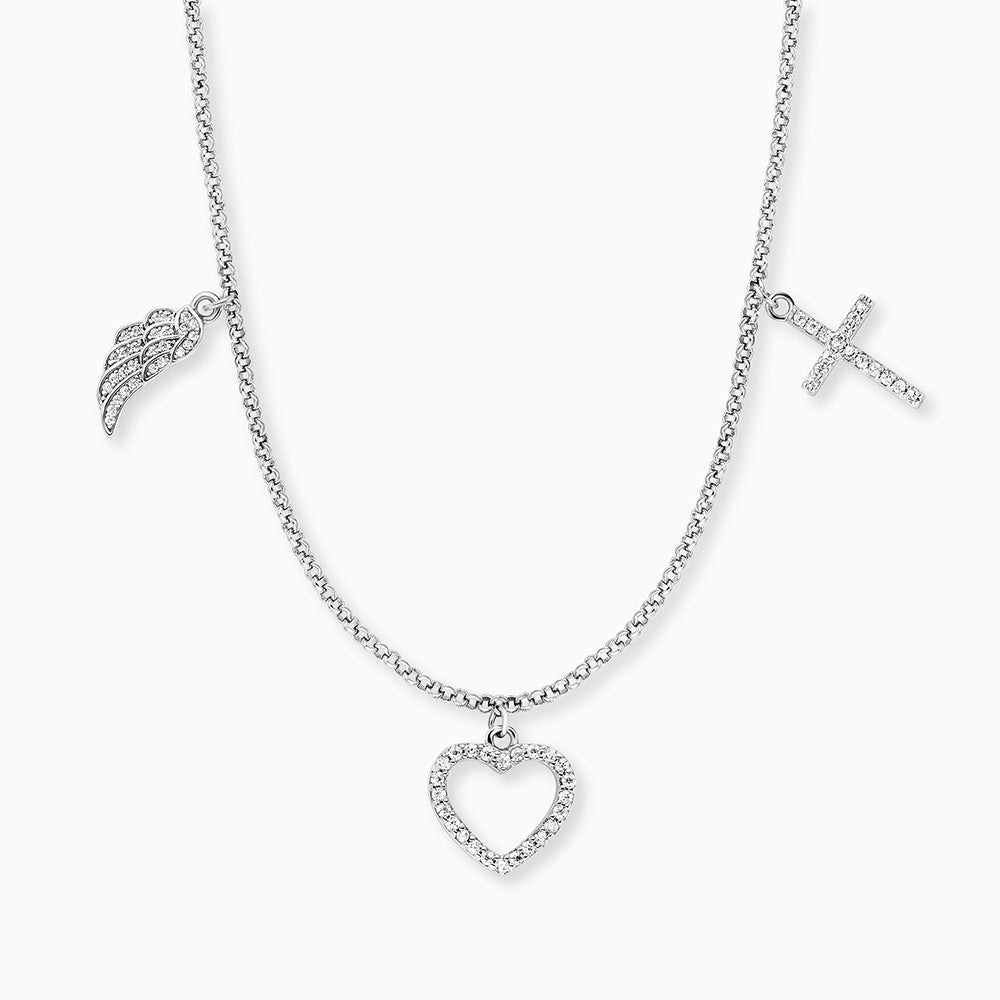 Engelsrufer Glaube, Liebe & Hoffnung Kette mit Zirkonia - Silber rhodiniert 42 cm – Ansicht 2