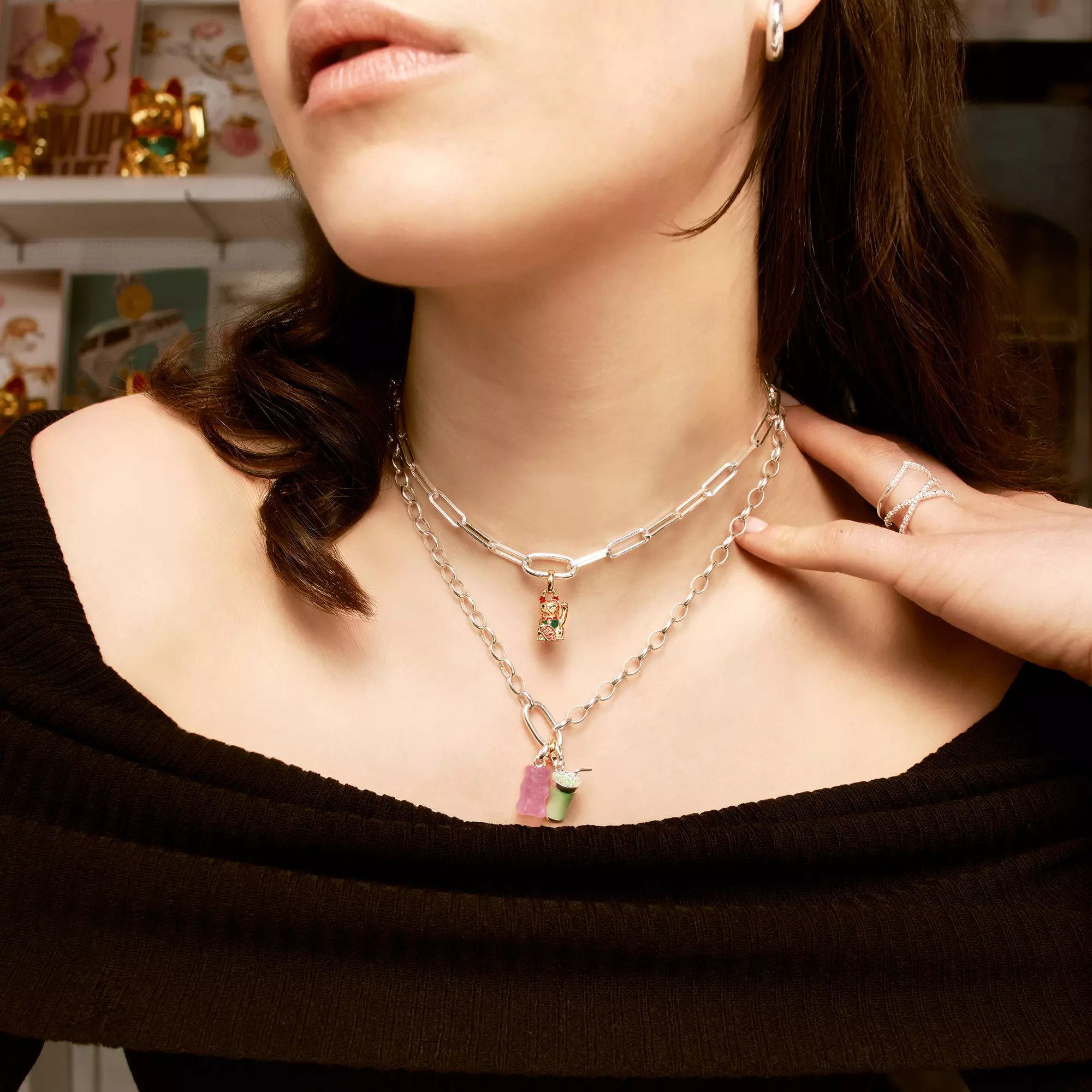 Thomas Sabo Connect - Matcha Latte - Charm mit Öse - Silber & Kaltemail – Ansicht 3