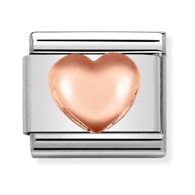 Nomination Composable Classic Charm Herz gewölbt - Edelstahl, Gold 375 Roségold