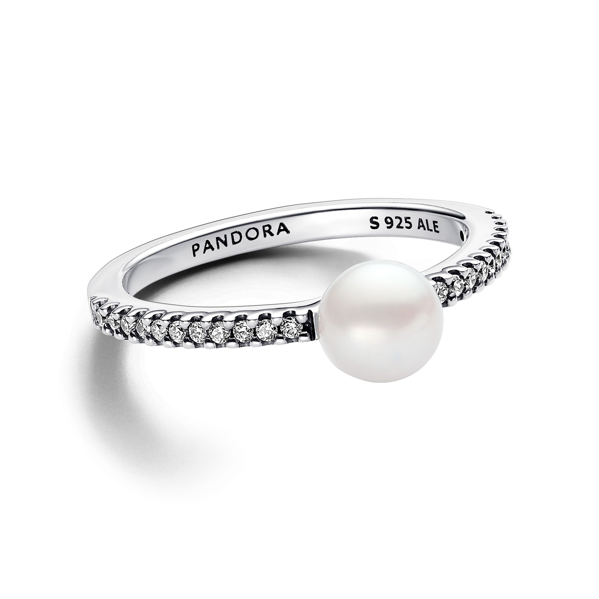 Pandora Zuchtperle & Pavé Ring - Silber - Steinmix Weiß Ansicht 2 – Ansicht 2