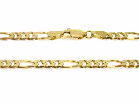 Goldkette 45 cm Figarokette 3,8 mm Hersteller Juwelier Harnisch in glänzendem Gold mit sicherem Verschluss, elegant und zeitlos, ideal für jeden Anlass und als stilvolles Schmuckstück.