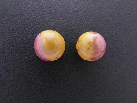Ohrringe Kugel - Sterling Silber - Achat - rot - ocker, Hersteller: Juwelier Harnisch, mit glänzenden, runden Steinen in warmen Farben. Ideal für stilvolle Akzente in jedem Outfit.