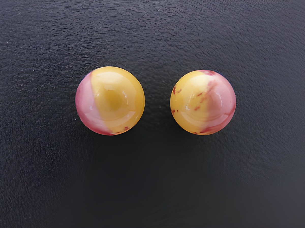Ohrringe Kugel - Sterling Silber - Achat - rot - ocker, Hersteller: Juwelier Harnisch, mit glänzenden, runden Steinen in warmen Farben. Ideal für stilvolle Akzente in jedem Outfit.