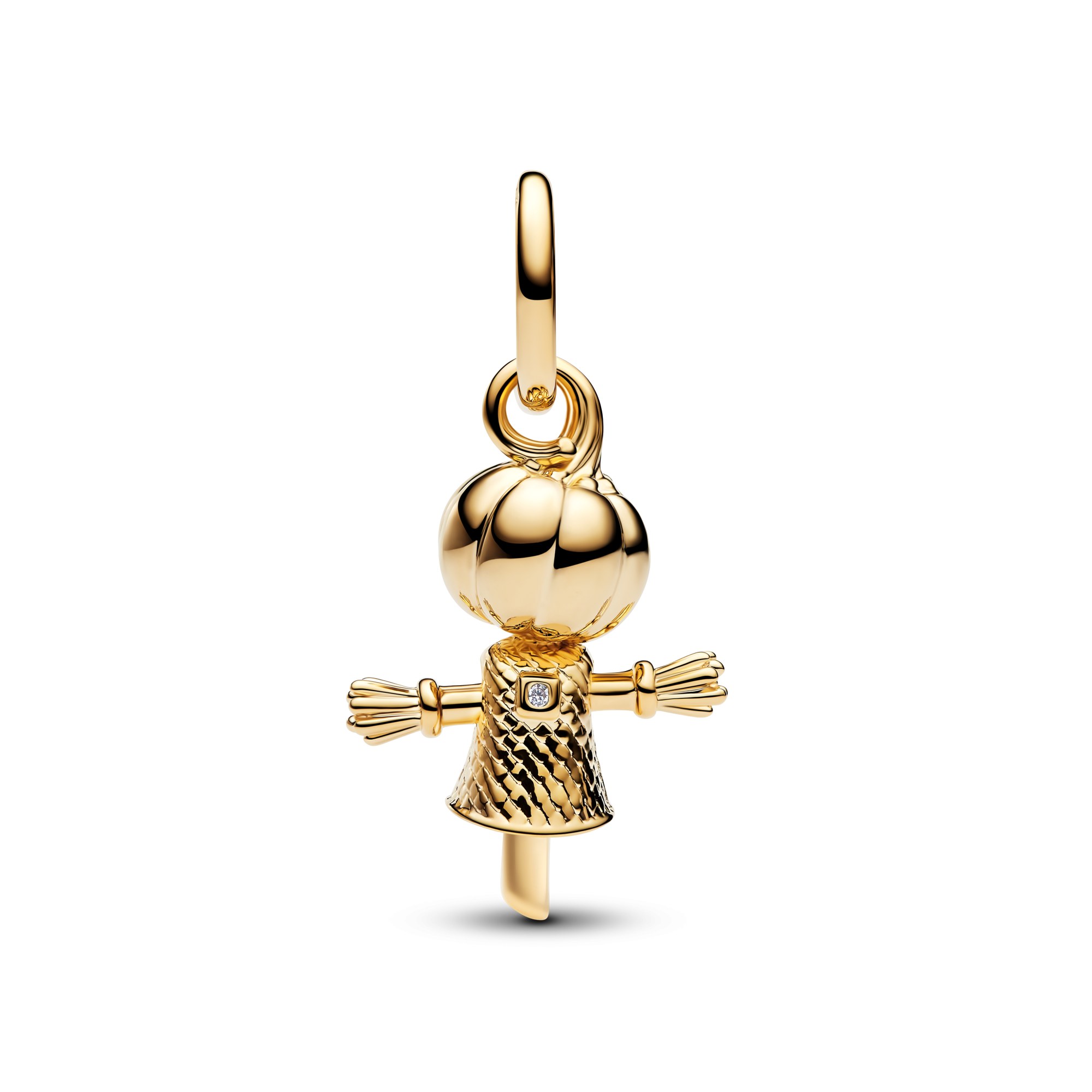 Pandora Kürbis Pumkin Vogelscheuche Charm - Gelbgold Vergoldung - Zirkonia – Ansicht 2