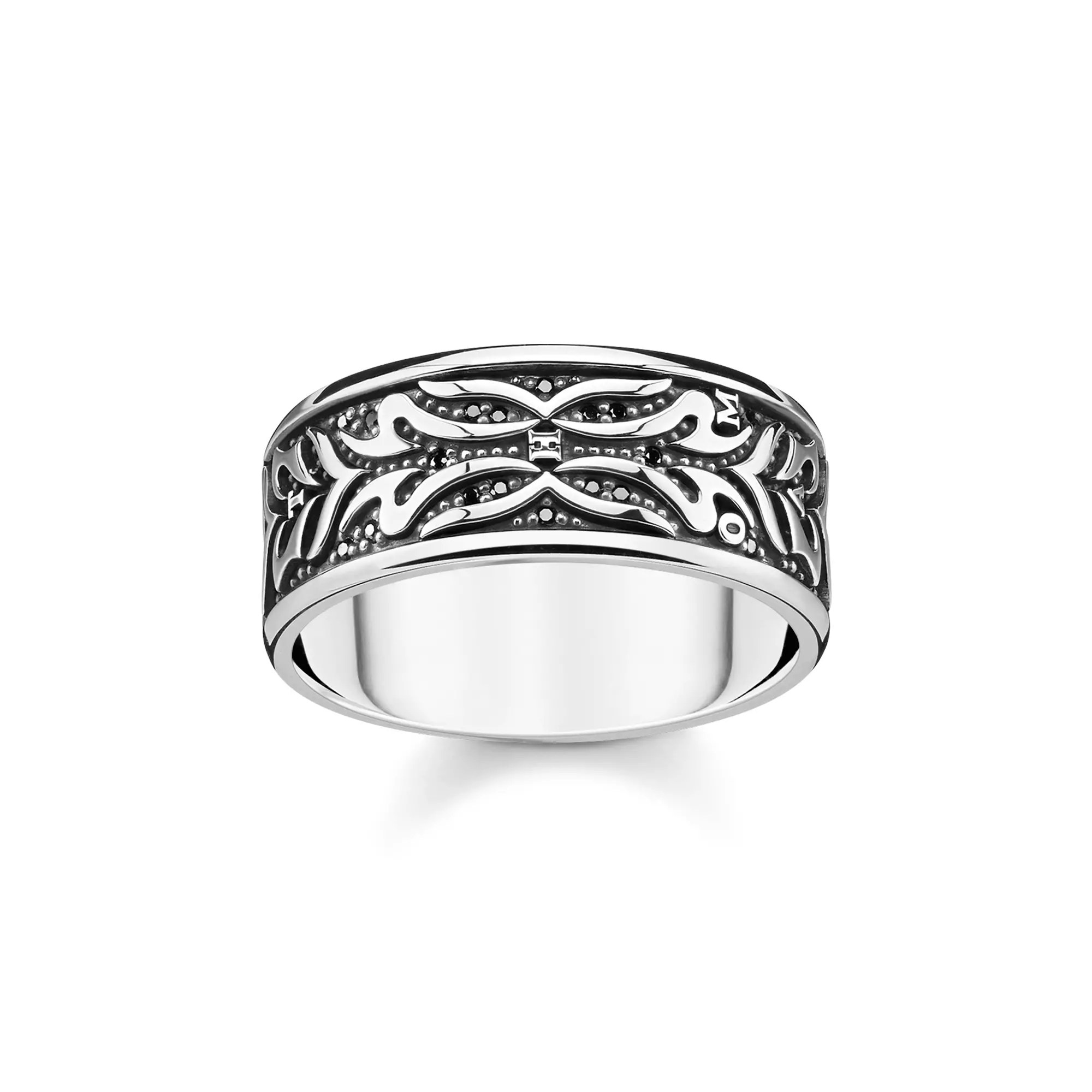 Thomas Sabo Ring Tiger Muster schwarz – Silber