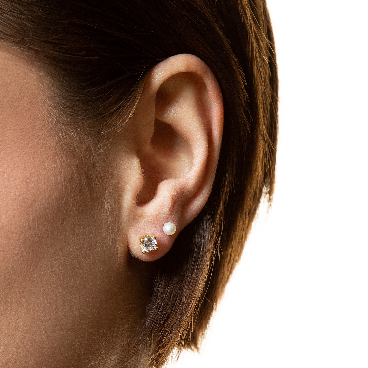 XENOX Ohrringe FINE - Gelbgold 585 mit Zirkonia – Ansicht 3