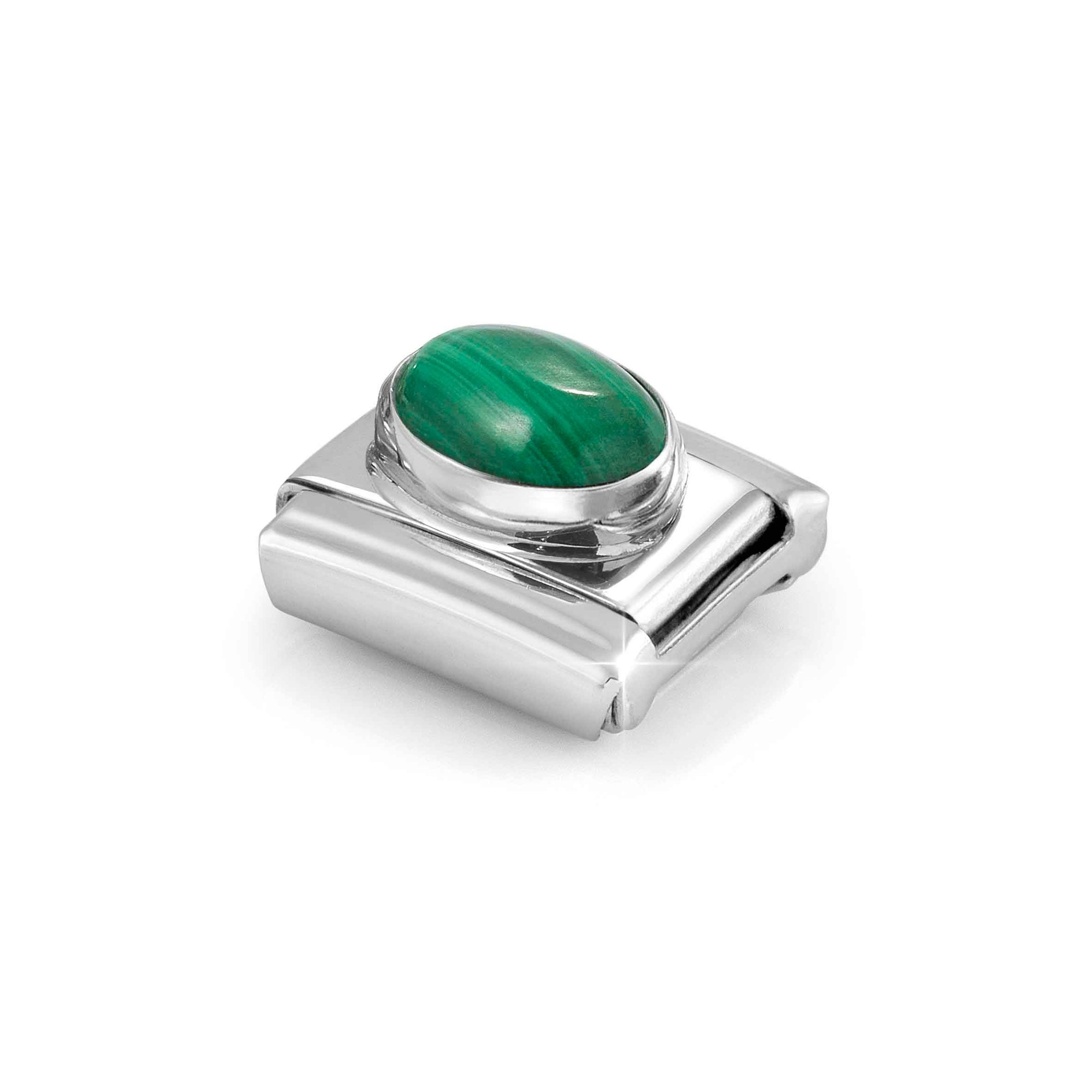 Nomination CLASSIC Element - Edelstein in Sterling Silber - Fassung - Malachit – Ansicht 5