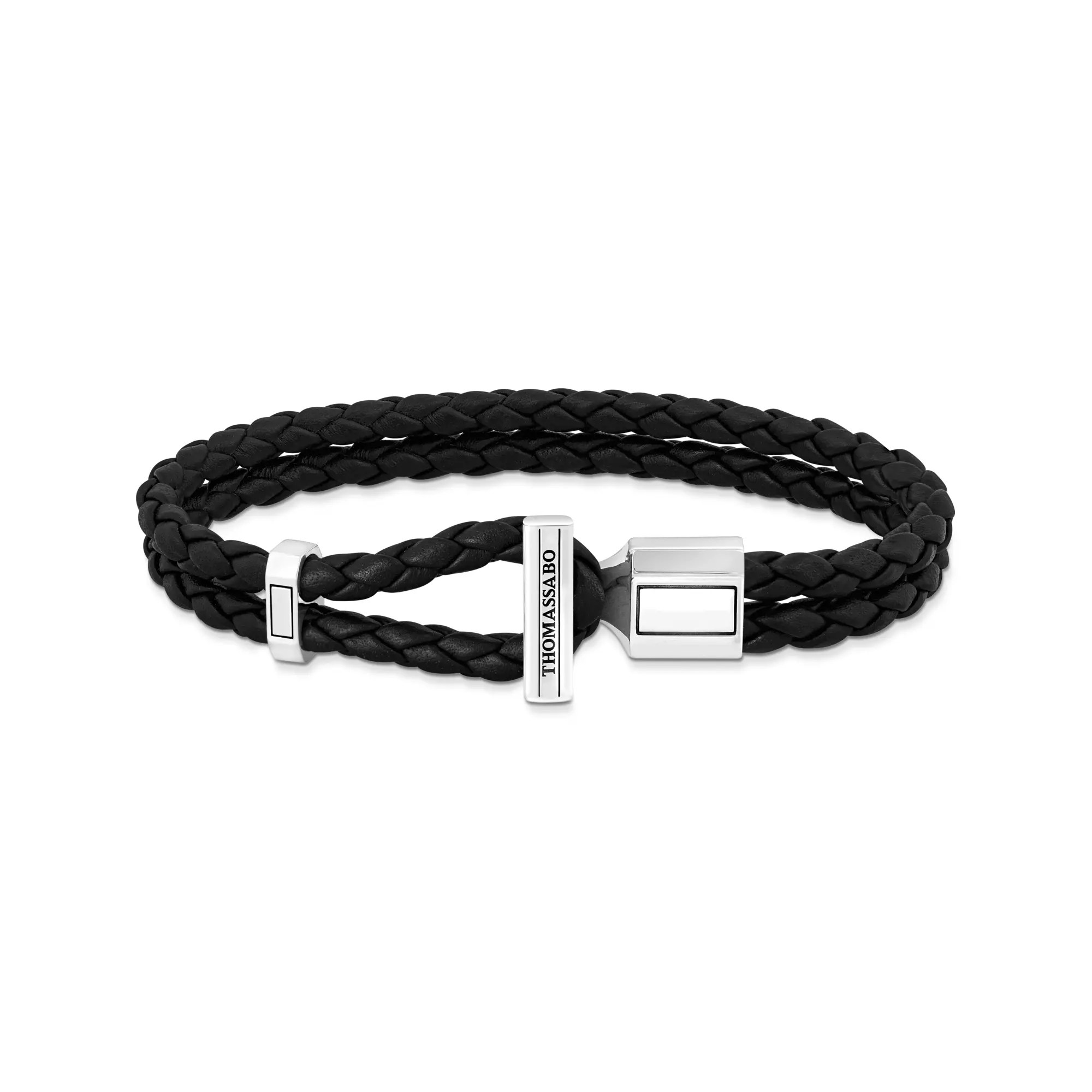 Thomas Sabo Lederarmband doppelt in Schwarz Silber – Leder – 17 cm