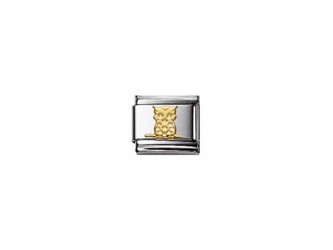 Ein charmantes Schmuckelement aus Silber mit einer goldenen Eule, entworfen von Nomination. Ideal für Tierliebhaber und eine wertvolle Ergänzung für jede Kollektion.