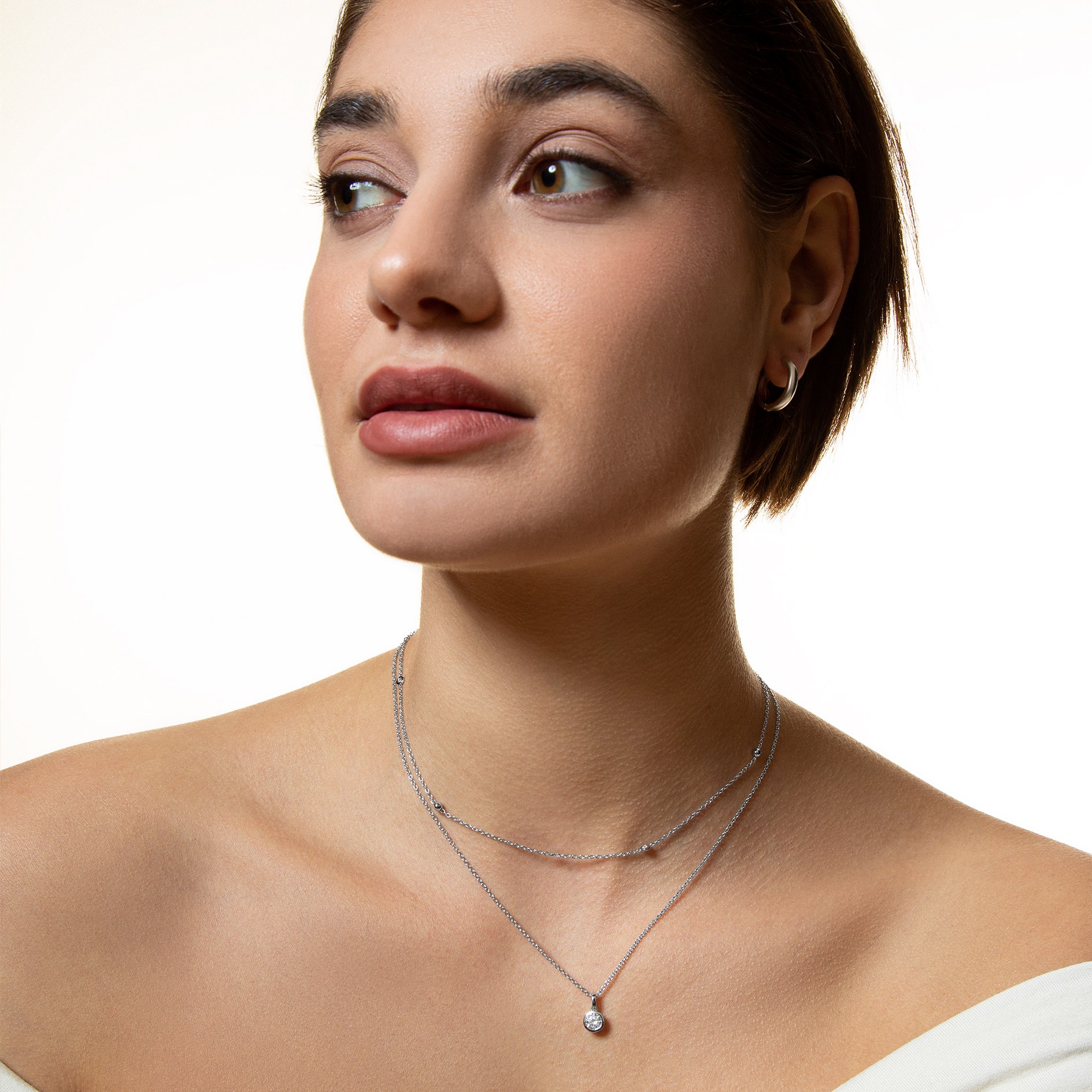 XENOX Sterling Silber Kette XS3829 - 40-45 cm - ZARGE SILBER - Karreekette – Ansicht 4