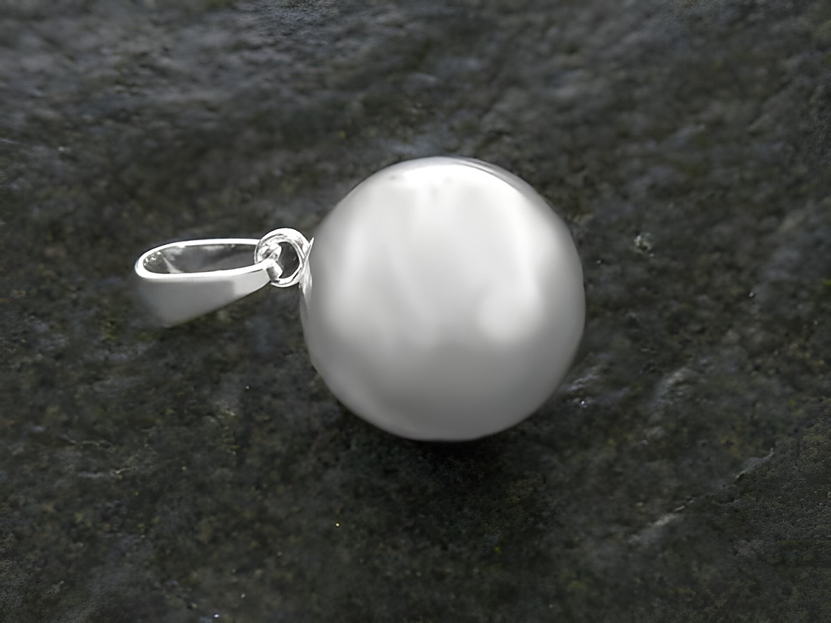 Kugelhänger 14 mm aus poliertem Sterling Silber, hergestellt von Juwelier Harnisch, glänzende Kugel in elegantem Design, ideal für jeden Anlass.
