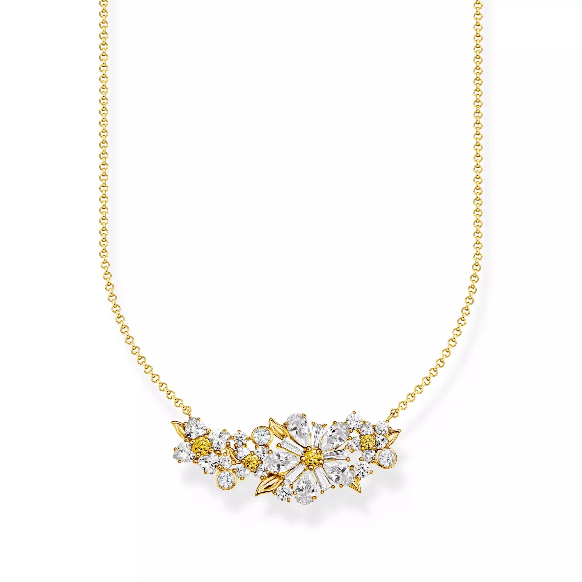 Thomas Sabo Kette - Blume GELB - Blooming Skies 40 - 45 cm - Silber vergoldet – Ansicht 2