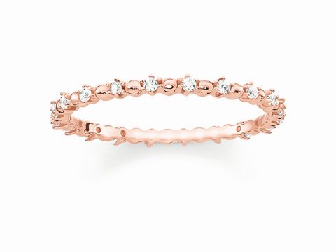 Ring von Thomas Sabo in Silber rosé mit Zirkonia-Steinen, Modell TR2153-416-14-56, Größe 56, elegantes Design für stilvolle Anlässe.