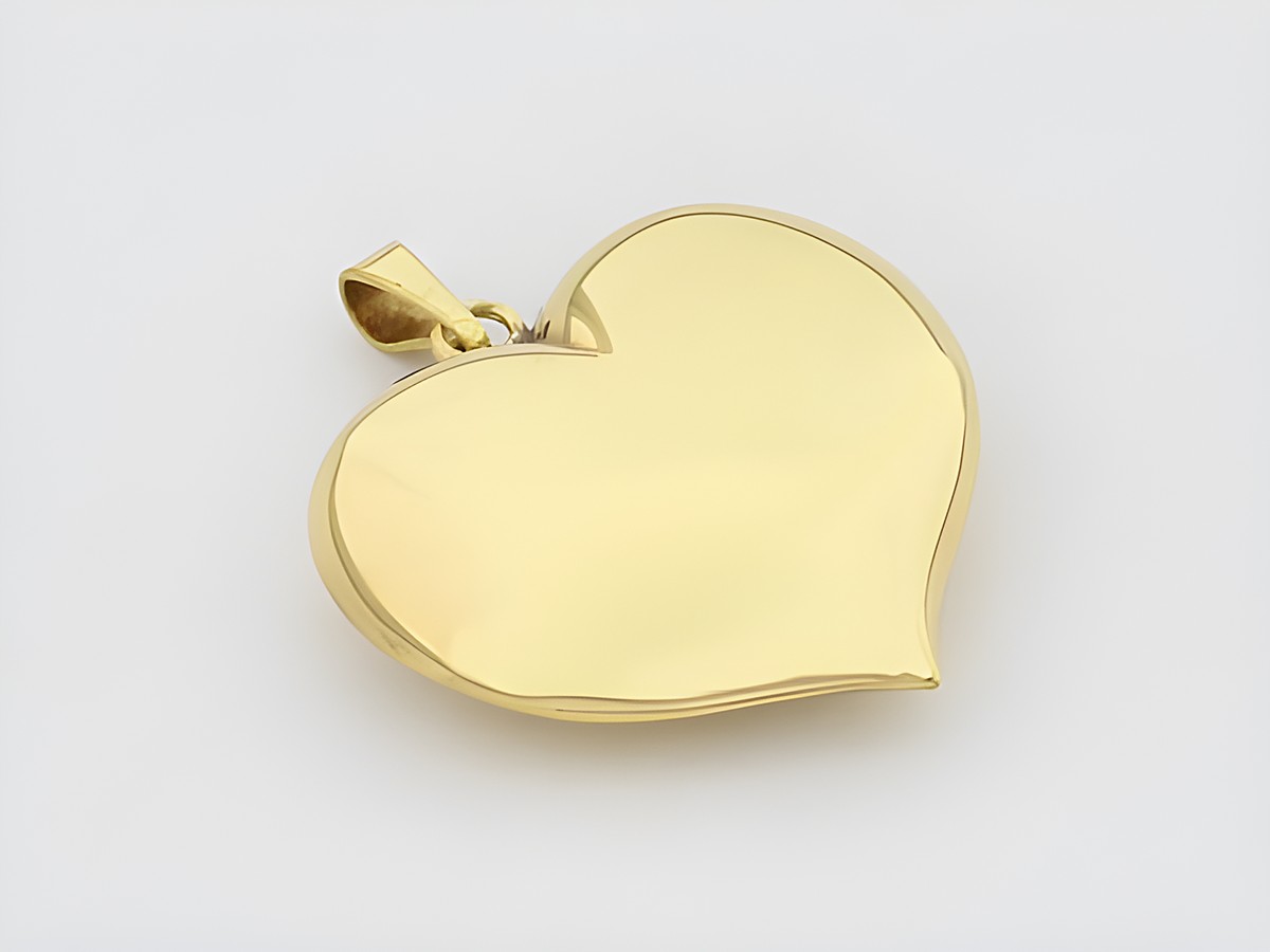 Herz-Anhänger aus 333 Gold, romantisch und plastisch gestaltet, Hersteller: Juwelier Harnisch, ideal als persönliches Geschenk oder Liebesbotschaft.