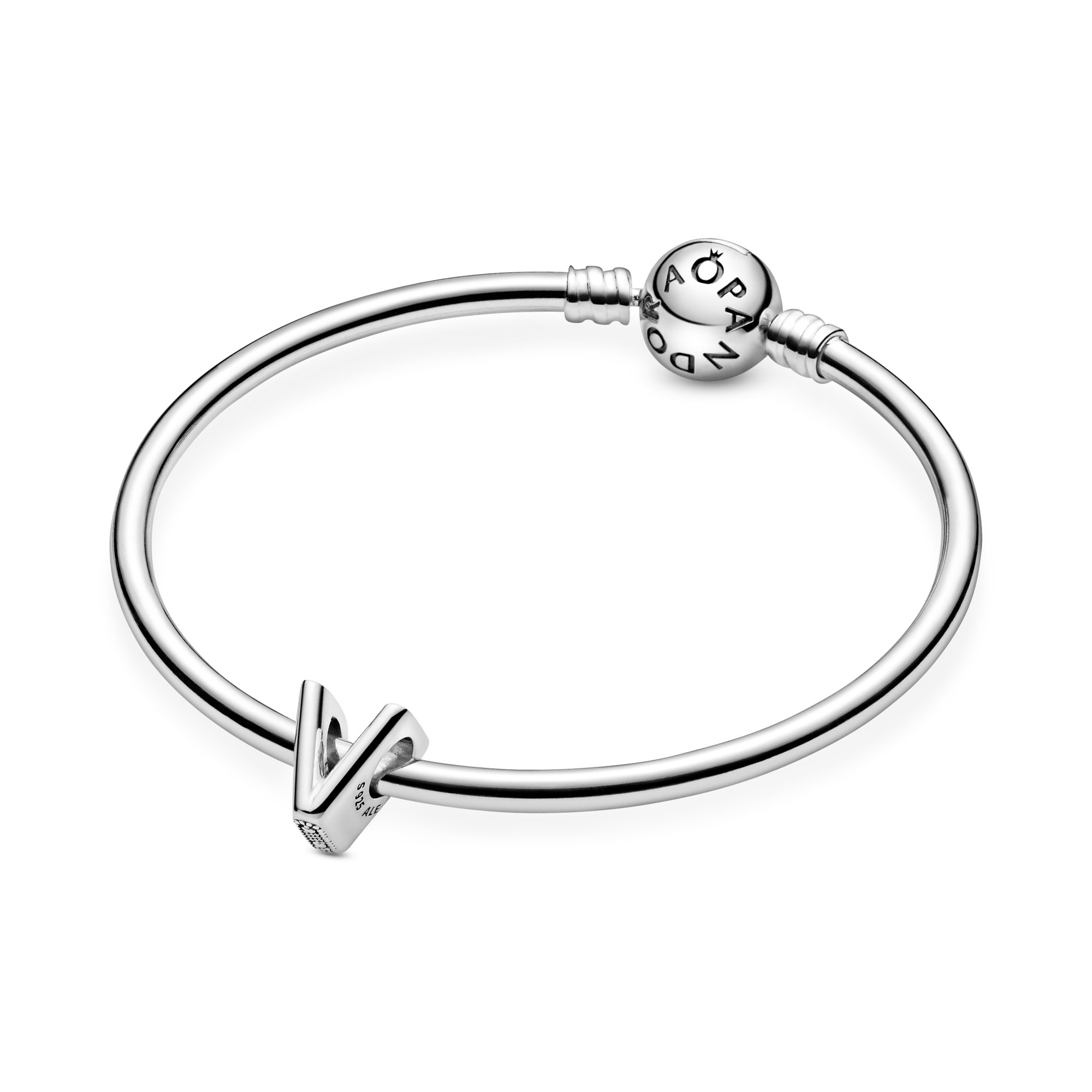 PANDORA Charm - Buchstabe V - Letter V - 925 Sterling Silber – Ansicht 5