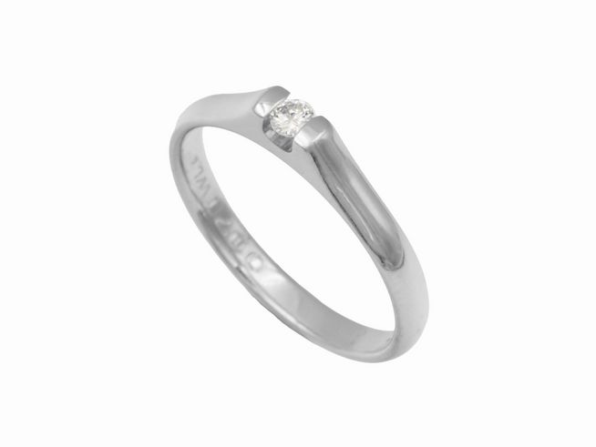 Platin Ring klassisch aus Platin 960 mit Brillant 0,07 ct tw-if lupenrein in Größe 55, Hersteller Juwelier Harnisch, geeignet bis Größe 54.