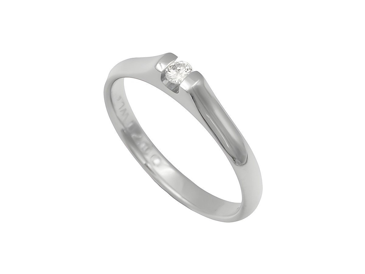 Platin Ring klassisch aus Platin 960 mit Brillant 0,07 ct tw-if lupenrein in Größe 55, Hersteller Juwelier Harnisch, geeignet bis Größe 54.