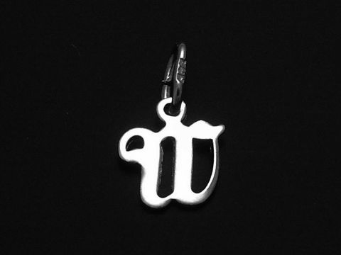 W 925 Silber Buchstaben Anhänger in Schreibschrift, Hersteller Juwelier Harnisch, stilvoller Buchstabe W, ideal für Schmuckliebhaber.